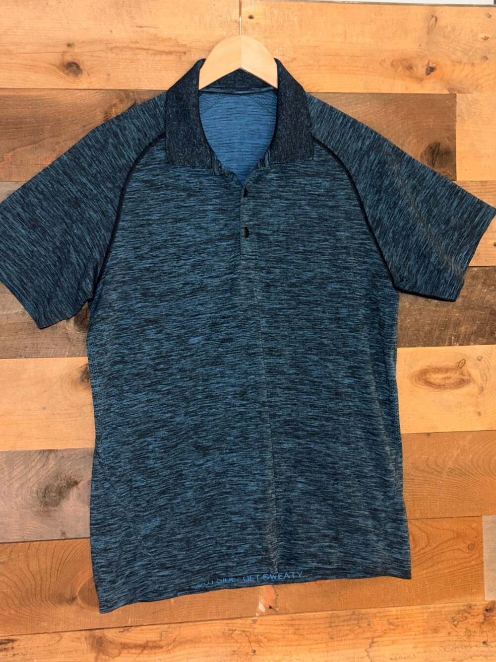 Lululemon Metal Vent Tech Polo Size M Blue Black 0865